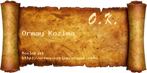 Ormay Kozima névjegykártya