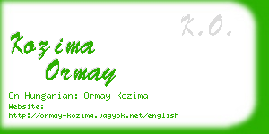 kozima ormay business card